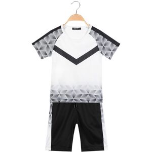 Run Boy Zweifarbiges T-Shirt + Bermudashorts für Jungen Sets 3-16 Jahre alt Junge Weiß Größe 08