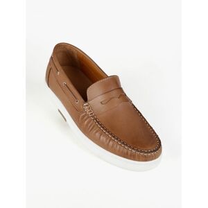 Made In Italy Lederloafer für Herren Mokassins Herren Braun Größe 45