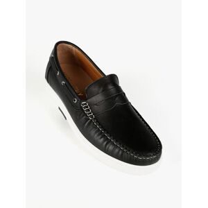 Made In Italy Lederloafer für Herren Mokassins Herren Schwarz Größe 45