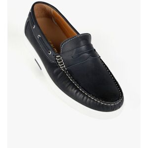 Made In Italy Lederloafer für Herren Mokassins Herren Blau Größe 43