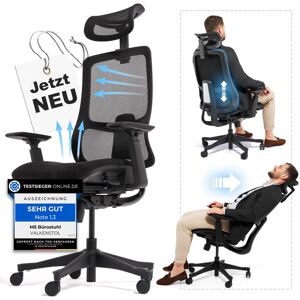 Valkenstol M5 Ergonomischer Bürostuhl 150 Kg [Höhenverstellbare Rückenlehne, - Akzeptabel Schwarz