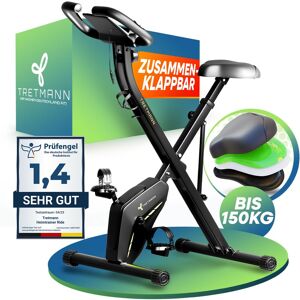 TRETMANN Neu Tretmann Hometrainer Fahrrad Klappbar Set-Extra Bequem & Leise- [Relaxfoam] - Akzeptabel Schwarz Grün