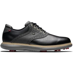 FootJoy Traditions Herren Golfschuhe, schwarz, schwarz, extra breit, mit Spikes, 7.5