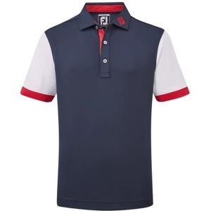 FootJoy ColourBlock Junior Poloshirt, dunkelblau/weiss, Junior, XL