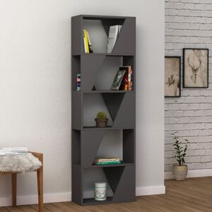 Toscohome Bücherregal aus Holz 54x168h cm mit 5 Fachböden anthrazitfarben - Rahmen