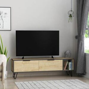 Toscohome TV-Ständer 150x50H cm mit 2 Türen Farbe Eiche - Furoki