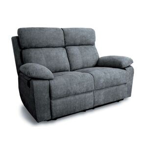 Toscohome 2-Sitzer-Sofa mit 2 manuellen Liegesesseln Farbe grau - Milan