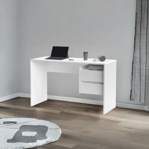 Toscohome Moderner Schreibtisch mit 2 Schubladen 125 cm weiß - Paco3