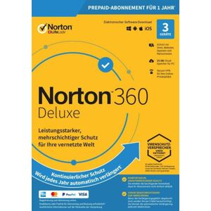 Symantec Norton 360 Deluxe 3 PC / 1 Jahr 25 GB - Kein Abo