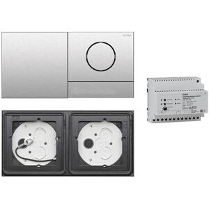 Gira 106 System 2-fach Gegensprechanlagen Set Edelstahl V4A mit Sprachmodul mit 1 RT Edelstahl und Blindmodul + Audio-Steuergerät ohne Gravur