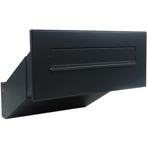 DOLS D-042 Mauerdurchwurf Briefkasten in RAL 9005 Schwarz (Tiefe: 33-50 cm) ohne Namensschild