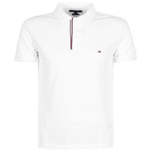 Herren Tennispoloshirt Tommy Hilfiger Essential RWB Detail Slim Polo - white