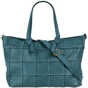 Samantha Look Shopper Damen Leder kariert, blau