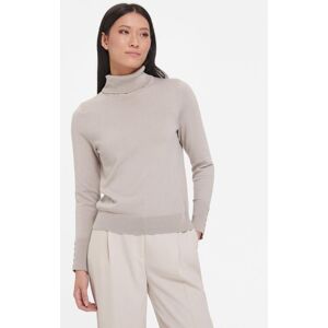 PETER HAHN Strickrollkragenpullover Damen Baumwolle, grau