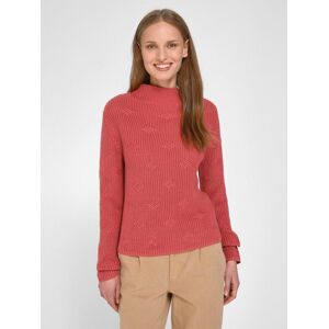 PETER HAHN Strickstehkragenpullover Damen Baumwolle, koralle