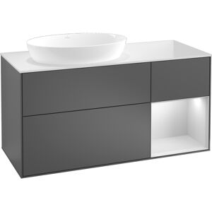 Villeroy & Boch Waschtischunterschrank „Finion“ für Schrankwaschtisch 120 × 60,3 × 50,1 cm 3 Schubladen, für Waschtischposition links, inkl. Beleuchtung in links