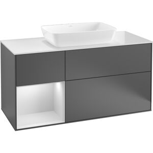 Villeroy & Boch Waschtischunterschrank „Finion“ für Schrankwaschtisch 120 × 60,3 × 50,1 cm 3 Schubladen, für Waschtischposition mittig, inkl. Beleuchtung in mittig