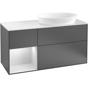 Villeroy & Boch Waschtischunterschrank „Finion“ für Schrankwaschtisch 120 × 60,3 × 50,1 cm 3 Schubladen, für Waschtischposition rechts, inkl. Beleuchtung in rechts