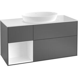 Villeroy & Boch Waschtischunterschrank „Finion“ für Schrankwaschtisch 120 × 60,3 × 50,1 cm 3 Schubladen, für Waschtischposition mittig, inkl. Beleuchtung in mittig