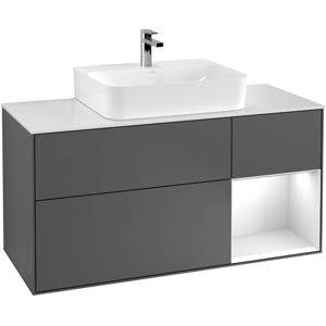 Villeroy & Boch Waschtischunterschrank „Finion“ für Schrankwaschtisch 120 × 60,3 × 50,1 cm 3 Schubladen, für Waschtischposition mittig, inkl. Beleuchtung in mittig