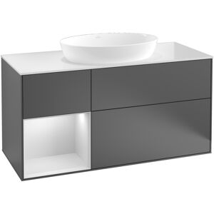 Villeroy & Boch Waschtischunterschrank „Finion“ für Schrankwaschtisch 120 × 60,3 × 50,1 cm 3 Schubladen, für Waschtischposition mittig, inkl. Beleuchtung in mittig