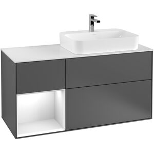 Villeroy & Boch Waschtischunterschrank „Finion“ für Schrankwaschtisch 120 × 60,3 × 50,1 cm 3 Schubladen, für Waschtischposition rechts, inkl. Beleuchtung in rechts