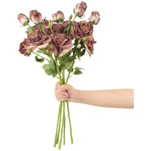 Homeparty Künstliche Rosen Mit Langen Stielen, 5 Stück, Künstliche Rosen, Kunstblumen, Kunstrosen, Blumendekoration Für Getrocknete Rosen, Blumenstrauß Lila