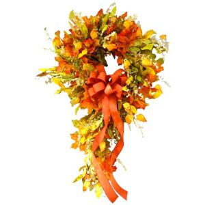 Decorative Flowers Herbstkranz, Rustikaler, Langlebiger Kunststoff-Haustür-Herbst-Bauernhaus-Kranz Für Thanksgiving