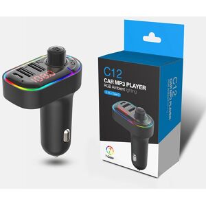 Vaorlo Bluetooth 5.0 Fm Autoladegerät Qc3.1 Schnellladung, Dual-Usb-Anschluss Mit Rgb-Atemlicht, Unterstützt U-Treiber, Freisprechanruf