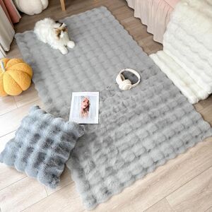 Zz Home Weiche Kaninchenfellmatte Für Schlafzimmer, Bodenteppich, Flauschig, Warm, Sofamatte, Nachttischteppich 70x150cm