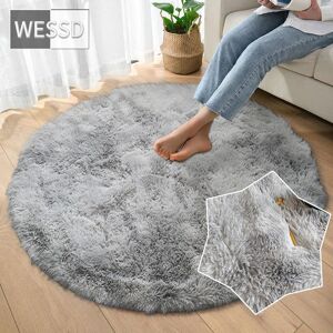 Zz Home Niedlicher Regenbogen-Plüschteppich Rund Für Mädchenzimmer, Niedlicher Weicher, Zotteliger Haarteppich Für Schlafzimmer, Kinderzimmer, Spielmatte, Kra