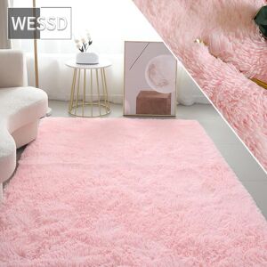 Zz Home Plüschteppich Im Nordischen Stil Für Wohnzimmer, Mehrfarbig, Rosa, Weiß, Flauschiger Schlafzimmerteppich, Weiche Shggy-Matte Für Kinder 50x160cm