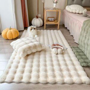 Zz Home Weiche Kaninchenfellmatte Für Schlafzimmer, Bodenteppich, Flauschig, Warm, Sofamatte, Nachttischteppich 90x180cm