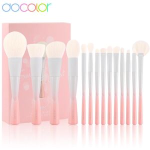 Docolor Make-Up-Pinsel, Kleine Taille, 14-Teiliges Make-Up-Pinsel-Set, Hochwertiges Synthetisches Haar, Foundation, Puder, Lidschatten, Make-Up-Pinsel