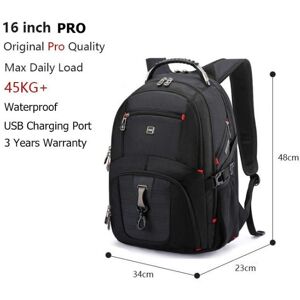 Xbhtoy Crossten 17-Zoll-Laptop-Rucksack, Wasserdichter Usb-Ladeanschluss, Multifunktionaler Rucksack Im Schweizer Stil, Schultasche, Mochila, Wander-Reisetas