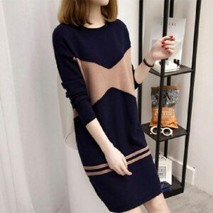 Crestlink 2025 Neues Koreanisches Plus-Samt-Pulloverkleid: Schlankmachender, Langer Schnitt, Langarm, Große Größen, Damenmode Für Herbst/winter. Khaki 3xl