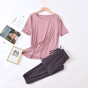 Cloud Cotton Story 2025 Frühjahr Und Sommer Damen Modal Pyjamas Zweiteilige Kurzarmhose Farbe Große Größe Atmungsaktiv Casual Home Service Set
