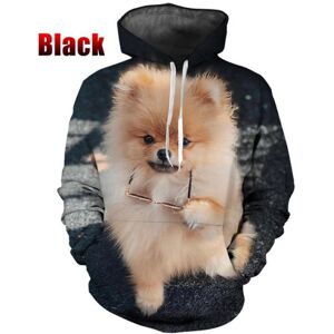 Etst Wendy 005 3d Pomeranian Print Kapuzenpullover Niedliches Haustier Hund Tiere Muster Paar Hoodie Lässige Langarm Coole Streetwear Tops