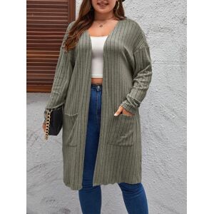 Get One Langärmlige Strickjacke Für Damen Im Europäischen Und Amerikanischen Frühjahr/sommer 2024 – Lässige Strickjacke In Großgröße. Schwarz/grau/rot 5xl
