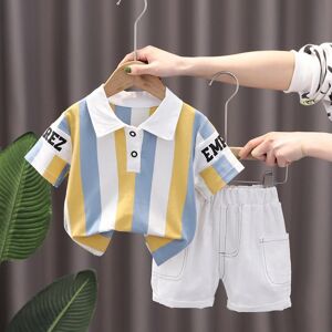 Selfyi Sommer Jungen Kleidung Set Kinder Gestreiften Kurzarm Top Und Shorts Zwei-Stück Set 80