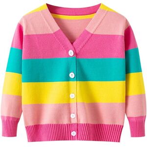 Selfyi Kinder Mädchen Casual Pullover Streifen Gedruckt Strickjacke Für Kinder Herbst Warme Kind Outwear Niedlichen Pullover Jacke Für Kleinkind 110