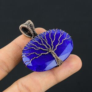 Copperie Baum Des Lebens, Blauer Saphir, Edelstein, Kupferdraht, Handgefertigter Anhänger, Schmuck Für Hochzeitsgeschenk