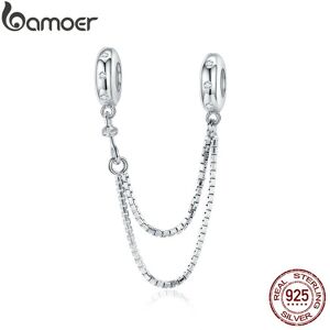 Bamoer Silikon-Sicherheitskette, 100 % 925er Sterlingsilber, Passend Für Original-Armbandanhänger