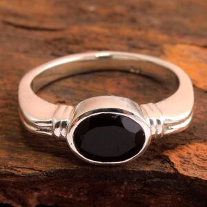 Arisha Silver Silber Charm Schmuck, Natürlicher Edelstein, Handgefertigter Ring, Unisex-Schmuck, Schwarzer Onyx-Ring 10.5