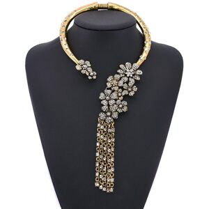 Commodity Jewel Übertriebene, Luxuriöse Blumenkette Mit Diamanten, Stimmungsvolles Bankett-Accessoire Mit Retro-Fransen Und Falschem Kragen