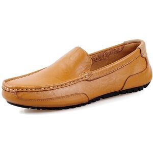 Yuyan Happy Hour 2024 Fashion Echtes Leder Schuhe Männer Loafer Flache Beiläufige Fahren Schuhe Marke Männlichen Schuhe Schwarz Gelb Blau Weich 44