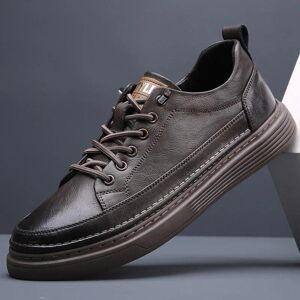 Yuyan Happy Hour Echtes Leder Schuhe Männer Casual Schuhe Mode Marke Männlichen Schuhe Flache Kuh Leder Schwarz Weiß Schuhe Braun 43