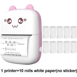 Kgg Kids Smart Watch 2024 Mini-Thermodrucker, Klebeetikettendrucker, Tragbarer Bluetooth-Fotodrucker, Tragbarer Taschendrucker Für Android Ios. Pink Add 10 White Paper