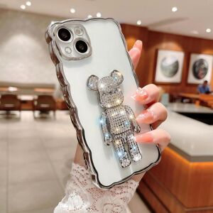 Yuchenxuntuo Für Iphone 14 11 12 13 Pro Max Cute Bear Case Bohrer 3d Cartoon Bär Transparente Silikon Handyhülle Für Iphone X Xs Xr 7 8 Plus Cover