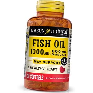 Omega 3 Für Das Herz, Fischöl 1000 Omega 3 600, Mason Natural 30 Gelkapseln (67529004)